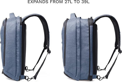 Knack Series 1 Laptop Backpack Fits up to 15 Inch - Knack Bags Carry-On Backpack, TSA Approved, Expandable Travel Backpacks With 3 Day Outfit Capacity (Indigo Blue, Medium)