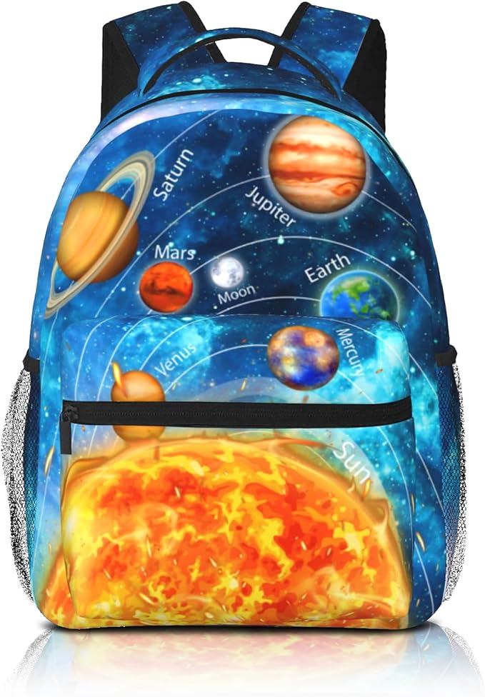 Planet Backpack Outer Space Backpacks Daily Backpack Large Capacity Universal Waterproof Bags With Adjustable Straps Lightweight Breathable Travel Camping Backpack15x11in