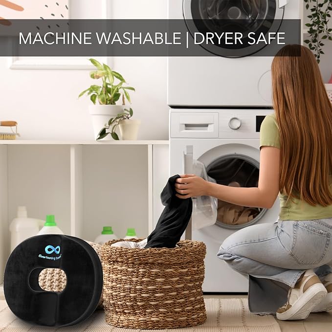 Everlasting Comfort Donut Pillow for Hemorrhoids, Tailbone Pain Relief Cushion - 2-in-1 Hemorrhoid Pillow & Seat Cushion - Memory Foam Donut Pillow for Tailbone Pain - Butt Pillow & Butt Cushion