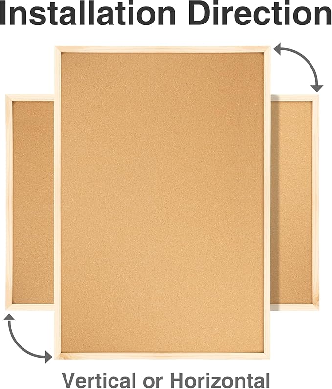 OWLKELA 24'' x 36'' Cork Board Bulletin Board, Wooden Framed Corkboard, Wood Oak Frame Corkboard, Vision Board and Decorative Hanging Pin Board