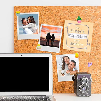 GOUWEIBA 40 Packs Decorative Thumb Tacks - Cute Push Pins Colorful Pushpins for Photo Wall Cork Board Bulletin Board Home Office Decor Cubicle Decorations (Cactus)