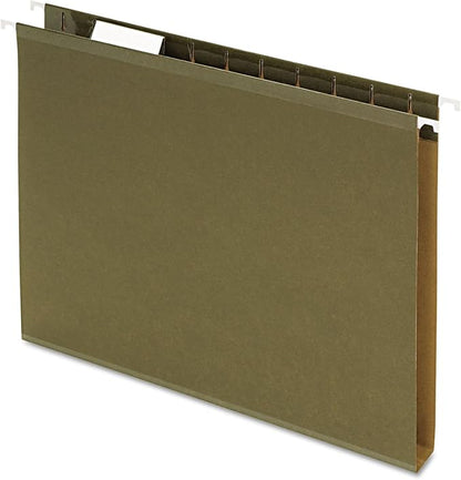 Pendaflex 04152X1 Reinforced 1" Extra Capacity Hanging Folders, Standard Green