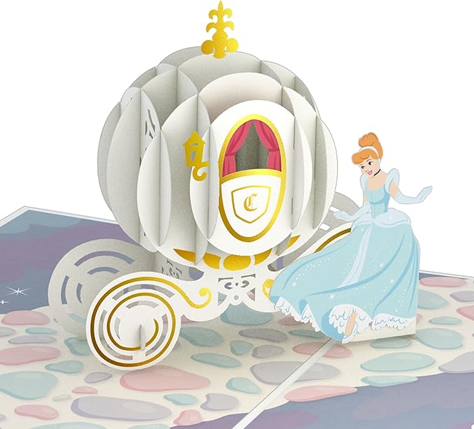 Lovepop Happy Birthday Pop-Up Card for Her and Him- 3D Disney Birthday Greeting Cards for Boys, Girls, Men, Women - Fair God Mother - 5" x 7" Cinderella Card - Blank Note Card & Envelope Included