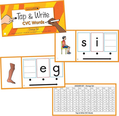 Really Good Stuff Tap and Write CVC Words - 120 Cards