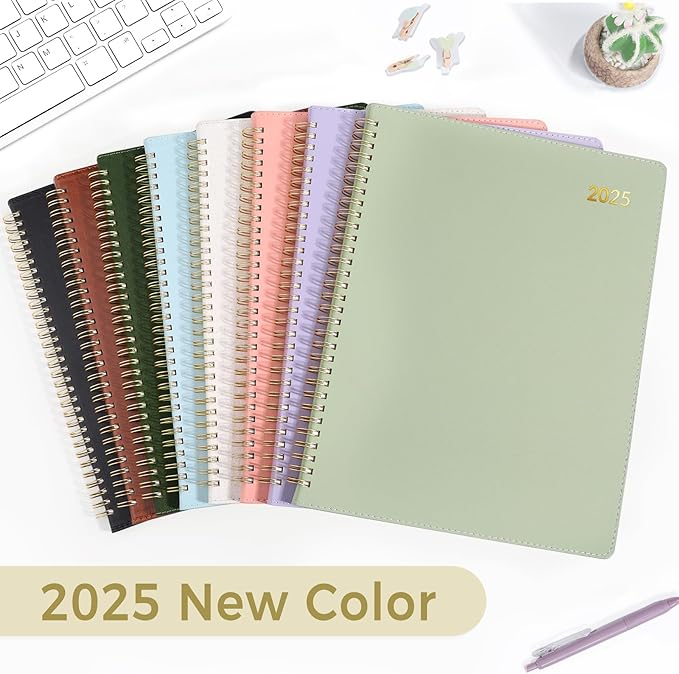 SUNEE 2026 Weekly & Monthly Planner 9"x11.2"- 12 Month (January 2026 - December 2026), Linen Cover, Pocket, Bookmark, Notes, Monthly Tab, Beige