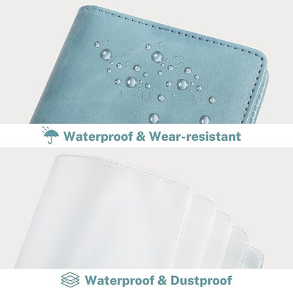 MaxGear Business Card Organizer, 240 Cards Book Portable Business Card Holder for Men & Women, Professional PU Credit Cards Binder File Storage, Gray Blue