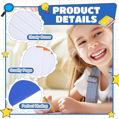 Henoyso 12 Pcs Primary Composition Notebook K-2 9 3/4 x 7 1/2 Inch Primary Journal Blank Writing Book for Kid to Write Draw and Journal 60 Page Notebook Back to School Supplies (Royal Blue)