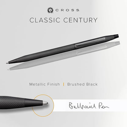 Cross Classic Century Refillable Ballpoint Pen, Medium Ballpen, Includes Premium Gift Box - Brushed Black