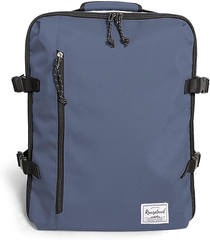 Small Carry-on Personal Item Backpack with luggage strap, Laptop Backpack for Men and Women, Business Travel Gym Sport, Pewter