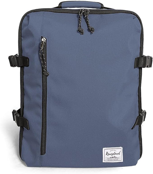 Small Carry-on Personal Item Backpack with luggage strap, Laptop Backpack for Men and Women, Business Travel Gym Sport, Pewter