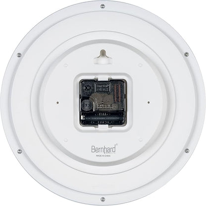 Bernhard Products White Wall Clock Silent Non Ticking 10 Inch Quality Quartz Battery Operated Round Easy to Read Home/Kitchen/Office/Classroom/School Clocks