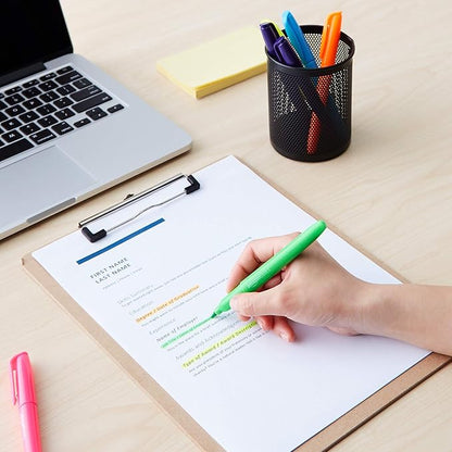 Amazon Basics Highlighters, Fluorescent Ink, Chisel Tip, Assorted Colors, School Supplies, 12 Pack