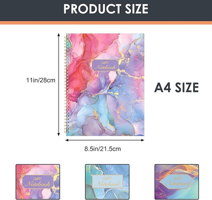 LABUK 3 Pack Spiral Notebook College Ruled Notebook, Aesthetic Journaling Notebooks for Work School Office Home, 3 x 120 Pages, 8.5 x 11 Inches Notebooks for Valentine Gifts