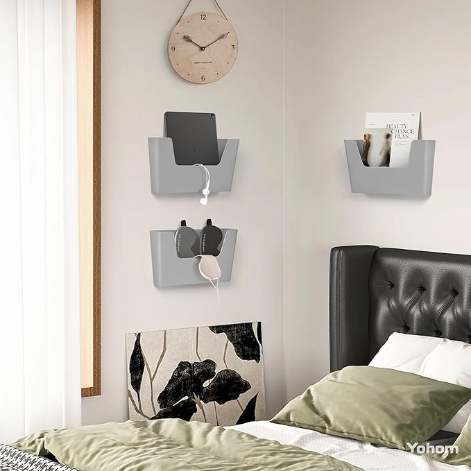 YOHOM No Drilling File Holders (Grey 3)