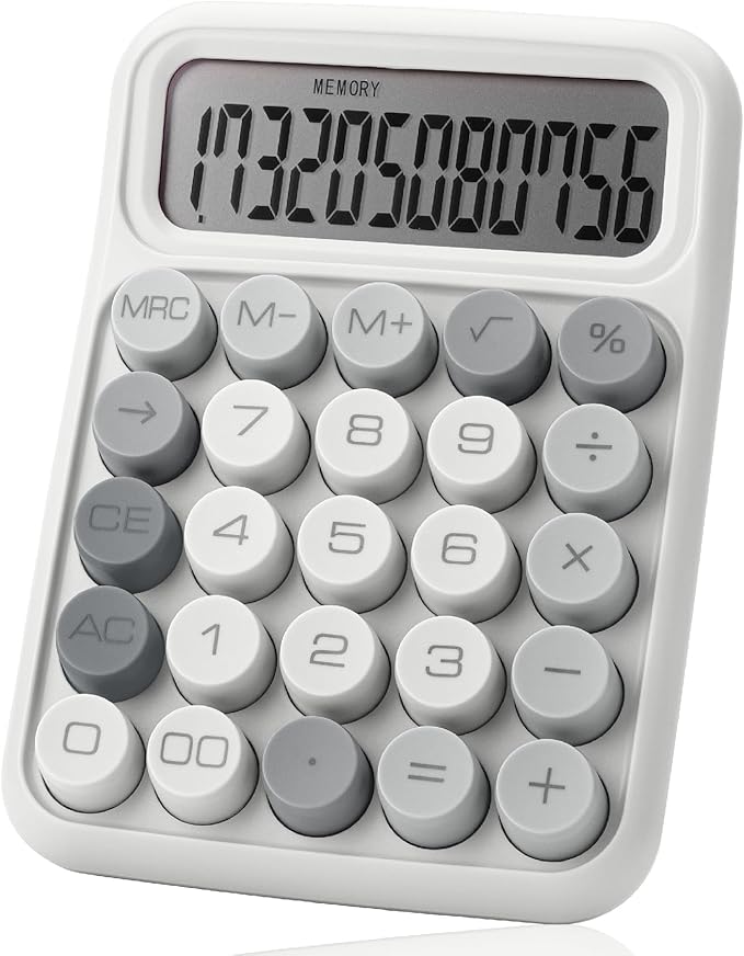 Mr. Pen- Mechanical Switch Calculator, 12 Digits, Large LCD Display, Gray Calculator Big Buttons, Mechanical Calculator, Calculators Desktop Calculator, Cute Calculator, Aesthetic Calculator