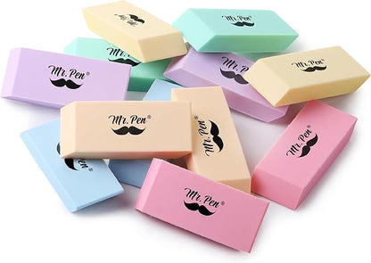 Mr. Pen- Erasers, 12 Pack, Purple Pencil Eraser, Erasers for Pencils, Mr Pen Erasers, Erasers for School, Large Eraser, Block Erasers for School, Rubber Eraser, Large Erasers for School