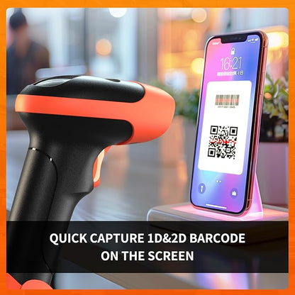 Handheld USB Barcode Scanner Reader for Computers, NetumScan Handheld Wired Automatic 1D 2D Image QR Bar Code Scanners for Mobile Payment, Store, Supermarket, Warehouse