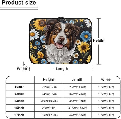 Bernese Mountain Dog Printed Computer Bags for Laptops, Sunflower Daisy Printed 17 Inch Laptop Bag Laptop Briefcase Travel Case for Women Men Teens, Compatible with Most Laptops