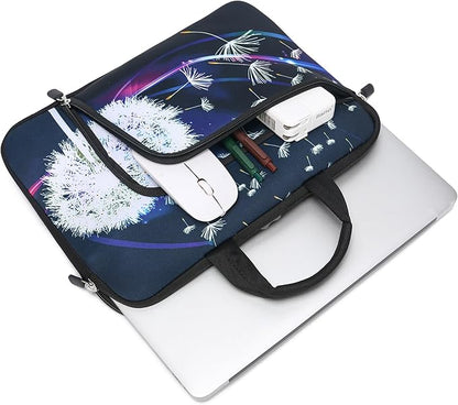 11.6 12 12.5 inch Laptop Sleeve Chromebook Case Ultrabook Case Notebook Sleeve Tablet Case Neoprene Handle Sleeve for Men Women, Two Pockets Fit Apple MacBook Air Samsung Acer HP DELL (Dandelion)