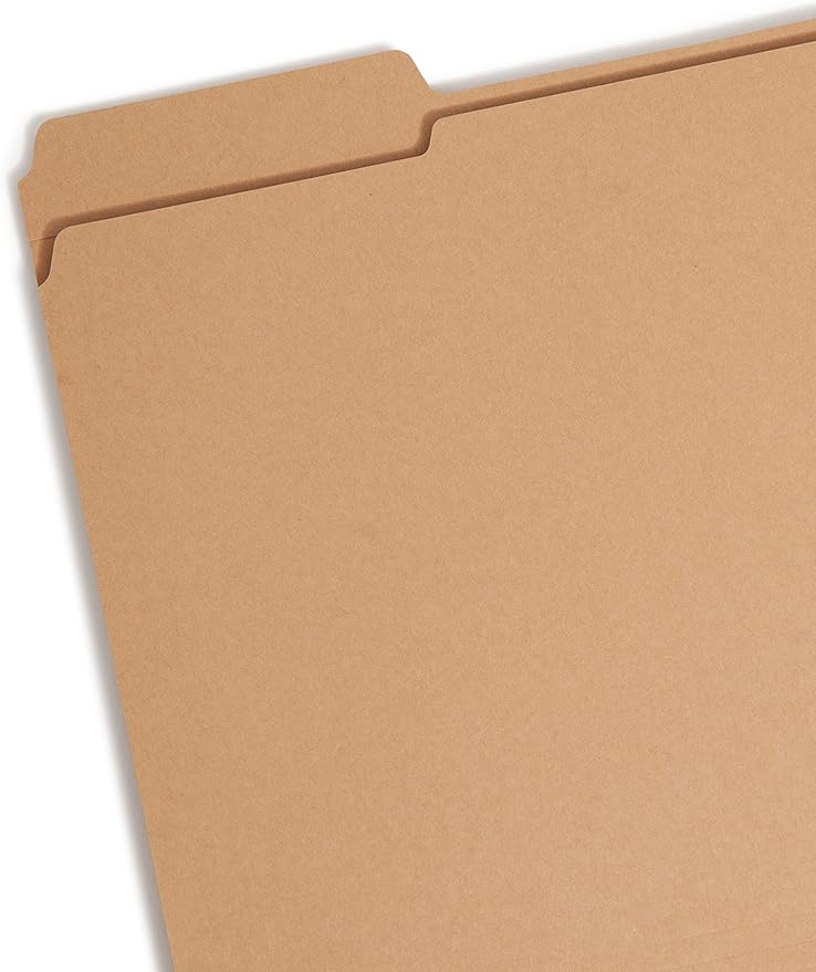 Smead Fastener File Folder, 1 Fastener, Reinforced 1/3-Cut Tab, Letter Size, Kraft, 50 per Box (14834)