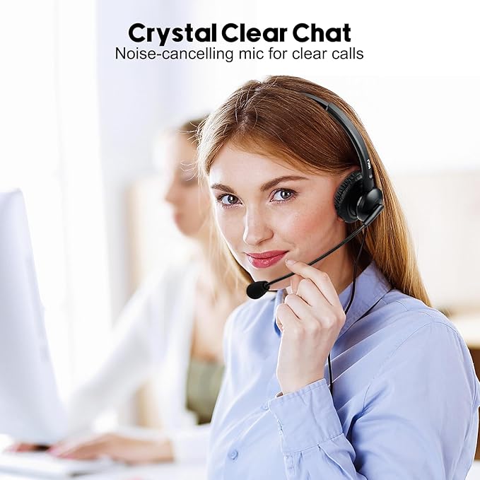 MKJ Cisco Headset Noise Canceling Wired Headphones with Microphone Corded RJ9 Telephone Headset for Cisco Office Phones CP-7821 7940 7942G 7945G 7961G 7962G 7965G 7971G 7975G 8865 9951