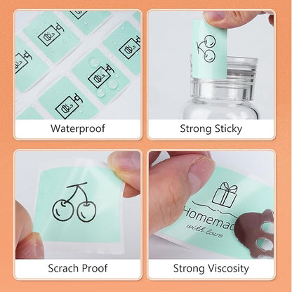 Phomemo Thermal Labels for M110/M120/M220/M150/M250/M221 Label Maker, Self-Adhesive Thermal Label 1.57"x1.18"(40x30mm),230 Labels/Roll, for Barcode,Address, Name, Small Bussiness and Home Use,Green