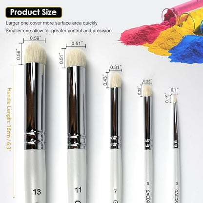 Dry Brush Miniature Painting, 5 Sizes Drybrush Set for Miniature Citadel Model Paint,Hobby Detail Paint Brushes Stencil Brush