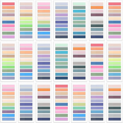 SIQUK 4200 Pieces Sticky Tabs for Annotating Books Tabs Morandi Sticky Flags Clear Transparent Page Markers Strip Page Flags Colored Tabs Writable and Repositionable Book Annotation Tabs