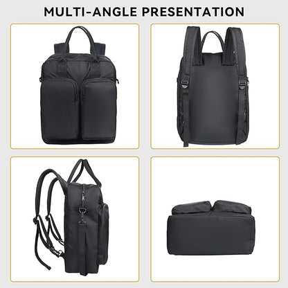 Zavothy Women's Convertible Daypack Large Tote Bag for Women with Laptop Compartment College Backpack for Men Business Work Computer Backpack fits 17 Inch Black