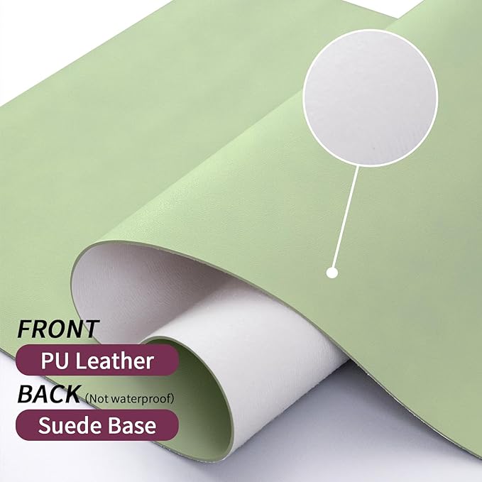 Bloss Leather Desk Mat and Keyboard Wrist Rest, Large Mouse Pad + Keyboard Pad+Mouse Wrist Support, Non-Slip Desk Mat Protector for Office, Home(35.4×15.7 Inches, Green)