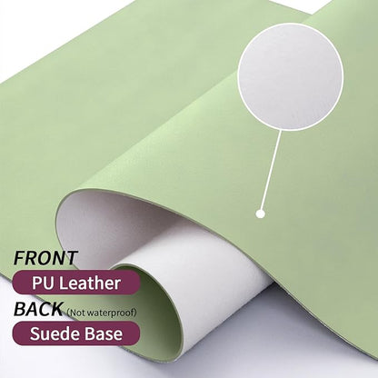 Bloss Leather Desk Mat and Keyboard Wrist Rest, Large Mouse Pad + Keyboard Pad+Mouse Wrist Support, Non-Slip Desk Mat Protector for Office, Home(35.4×15.7 Inches, Green)