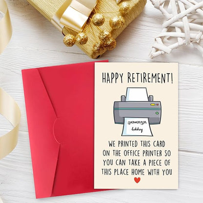 Funny Printable Retirement Card for Coworker or Boss, Happy Retiring Card Gift for Him Her, Group Card from Office, Leaving Fellwell for Retiring Coworker Colleagues Boss