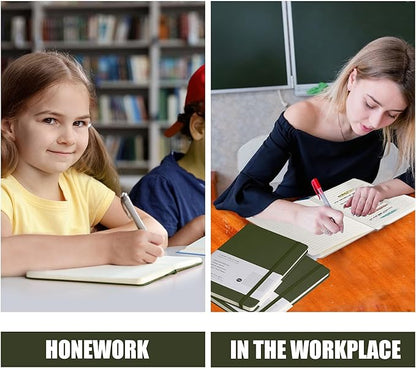 Lined Journal Notebook, 10Pack(Olive Green), 160 Pages, Medium 5.7 inches x 8 inches - 100 gsm Thick Paper, Hardcover