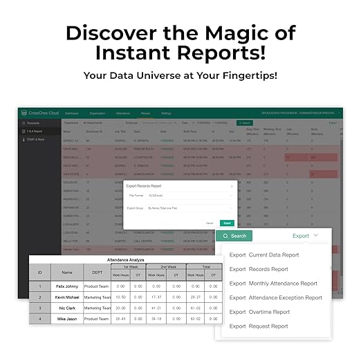 ANVIZ Time Clocks for Employees Small Business - CX2 Fingerprint Biometric Clock in and Out Machine - with Professional Cloud Software, Black