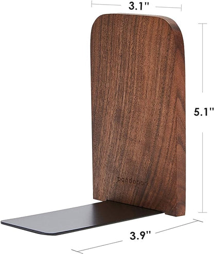 Pandapark Wood,Non-Skid Bookend for Shelves,Heavy Duty,Book Stand for CDs,1 Pair