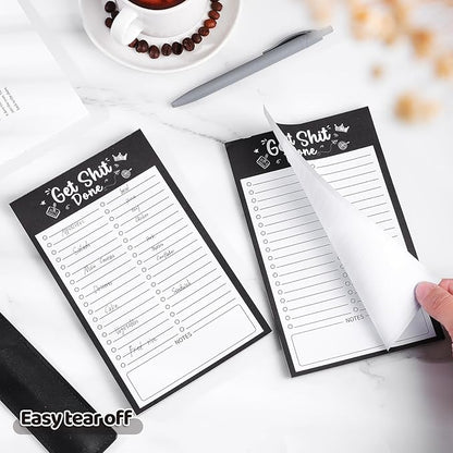 2 Pack Grocery List Magnet Pad for Fridge with Pen Holder, Total 120 Sheets Magnetic Note Pad for Fridge Full Back Magnet Shopping List, To Do List, Memo Notepads, 4.5x7.5"(Simple Style)