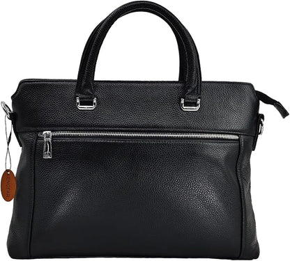 Genuine Leather Men’s Hand Bag, 14.5 inches Laptop BagBusiness Briefcase, Travel Crossbody Bag