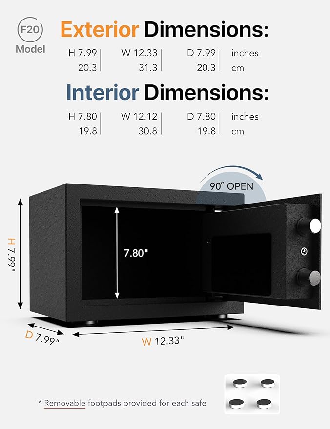 FORFEND Smart Home Safe | WiFi Safe Box App Lock/Alarm | Voice Command, Kidnap Alarm, Tamper Detect, Frozen Mode, Sub Account| Digital Safe Anti Theft