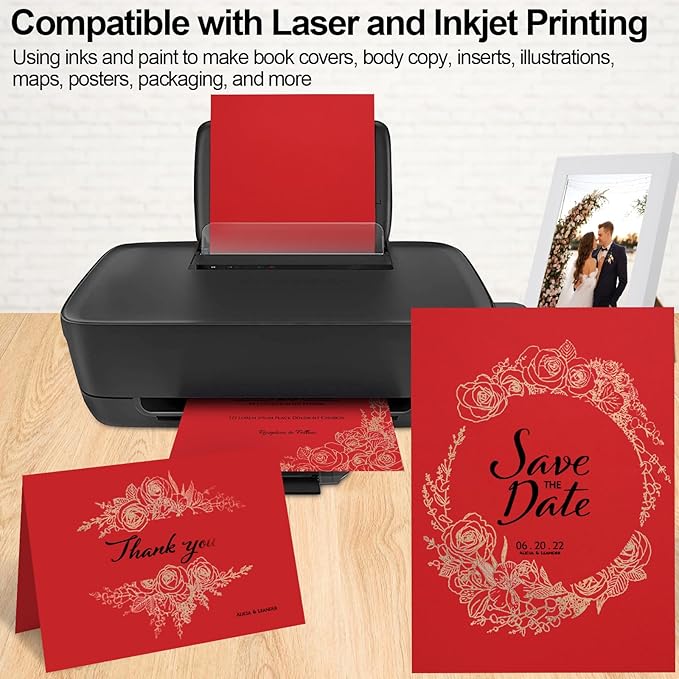 Joyberg Red Cardstock 8.5 x 11, 230gsm Cover Cardstock Paper, 85 Lb Heavy Card Stock for Printer, Card Stock Paper for Invitations, Scrapbooking, Crafts, Diy Cards, Decoration, Drawing (30 Sheets)