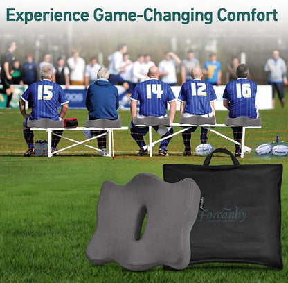 Seat Cushions for Long Sitting Office Chairs - Pressure Relief Seat Cushion, Sciatica & Back Support, Memory Foam Office Chair Cushion with a Storage Bag (Light Grey)