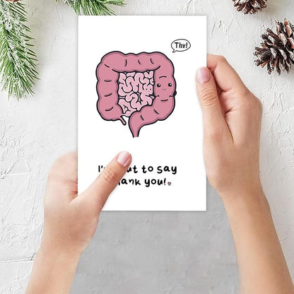 Funny Appreciation Card for Men Women, Lovely Thank You Gifts for Doctor Nurse, Humorous Thank You Card for Gastroenterologist Surgeon, I've Gut to Say Thank You