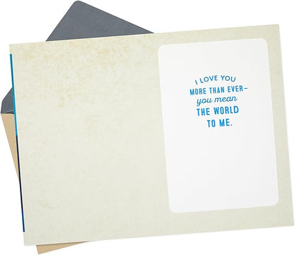 Hallmark Romantic Valentine's Day Card (You Mean the World to Me) for Anniversary, Love, Romantic Birthday, Sweetest Day