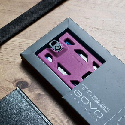 GOVO T4 Badge Holder No-Clip Version - Durable ID Card Holder Holds 1 to 4 Cards (Purple)