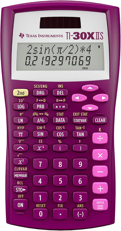 Texas Instruments TI-30XIIS Scientific Calculator, Raspberry Small
