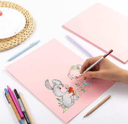 30 sheets Cardstock Paper 8 1/2 x 11 Inches for Crafts and Invitations (Pink)