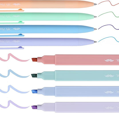 Mr. Pen- Aesthetic Highlighters and Gel Pens, 8 Pack, Assorted Color Highlighters, Colorful Ink Gel Pens, Highlighter Pens, Cute Highlighters, Gel Pens