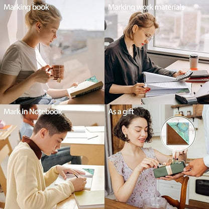 Personalized Leather Bookmarks, Fun & Cute Book Accessories for Reading Lovers, Unbreakable Page Markers for Women Men Girls Boys Student Teacher Kids Retirement Birthday Gifts (Green Marble)