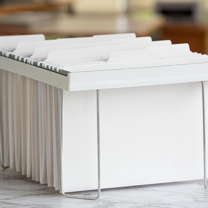 Smead FasTab Hanging File Folder, 1/3-Cut Built-in Tab, Letter Size, White, 20 per Box (64002)