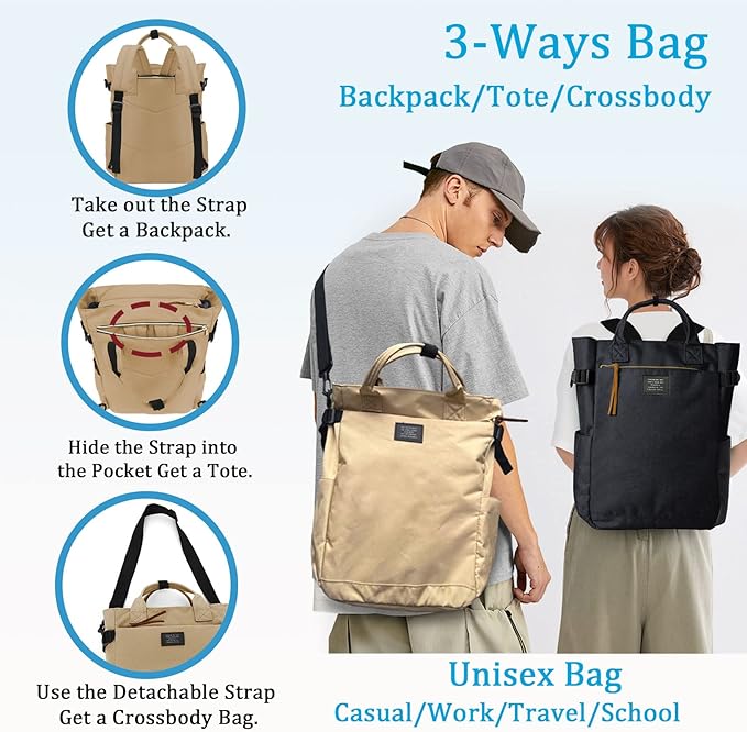 BASICPOWER Backpack Purse for Women Tote Bag Travel Laptop Bookbag Work Nurse Teacher Bag 15.6-in Computer Navy