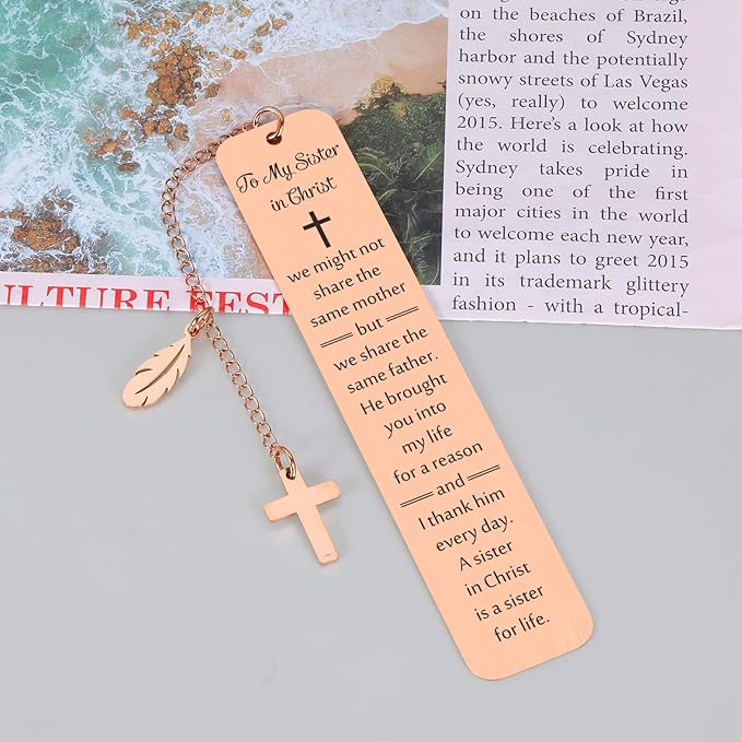 Sisters in Christ Gifts for Women, Religious Birthday Gifts for Women, Secret Sister Gifts for Women Christian, Christian Gifts for Female Friendship, Religious Sister Bookmark, Faith Based Gifts